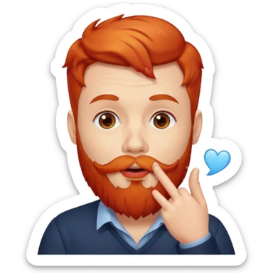 Man with red beard, blow kiss  sticker