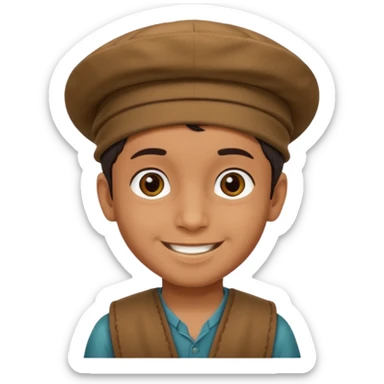 Creat a afghan boy with afghan pacol hat sticker