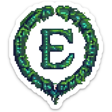 a custom emoji that combines the π (pi) math symbol, binary code, and a magical cloud or digital mist emerging from it. sticker