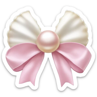 Pearl shell and light pink bow sticker