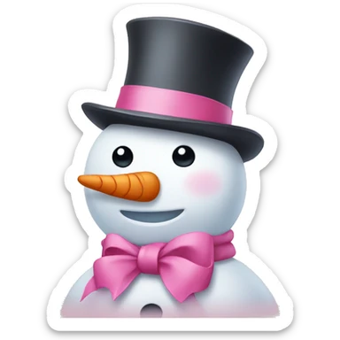 snowman with pink bow sticker