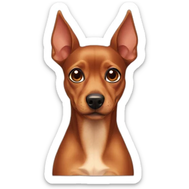 pinscher with a mustache sticker