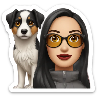 Megan Fox con lentes y perro snautser sticker