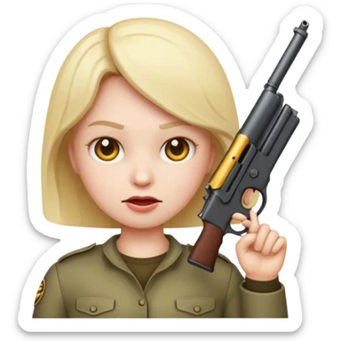 Emoji with gun to its head ready to pull the trigger sticker