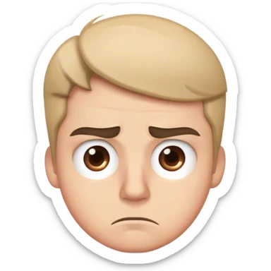 Annoyed emoji with squinted eyes and one eyebrow raised sticker