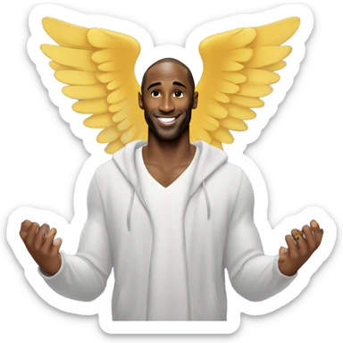 kobe bryant with big angel wings sticker