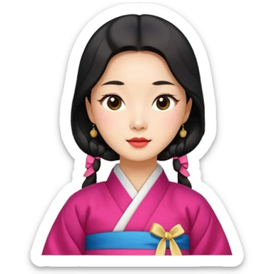 50's korean woman in front of a palace in seould sticker