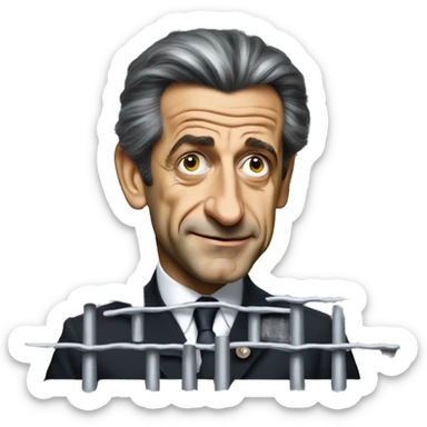 Nicolas sarkozy holding bars sticker