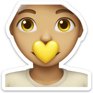 Light yellow big heart sticker