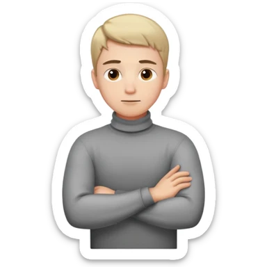 Guy with arms crossed around his neck sticker