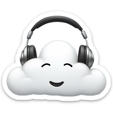 A relaxed-looking cloud wearing headphones sticker