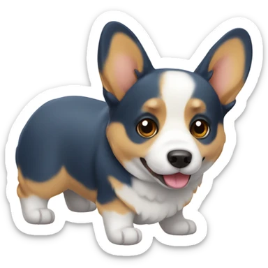 Blue Cute corgi sticker