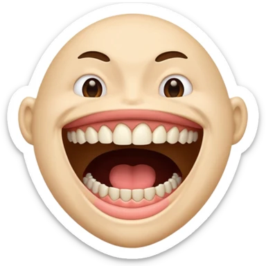 a face with a large opened mouth sticker