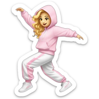 dancing-white-girl-pink-oversize-tracksuit sticker