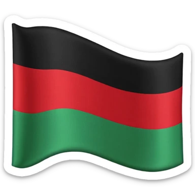 plain Flag with Red, Black and Green horizontal stripes flag  with no flag pole sticker