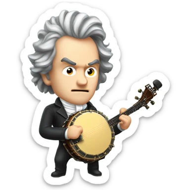 Beethoven explosion banjo sticker