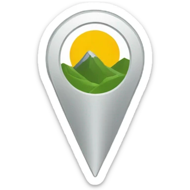 location pin with mountain inside sticker