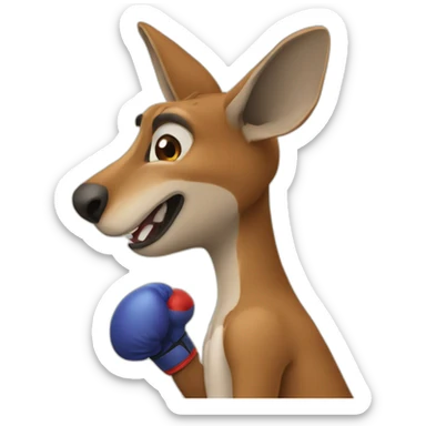 Kangroo with boxing gloves sticker