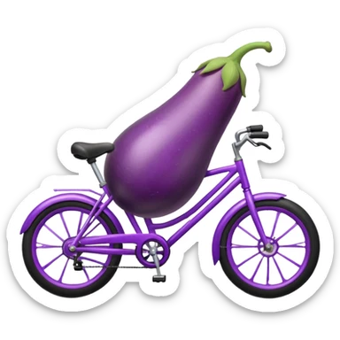 a eggplant on a bike  sticker