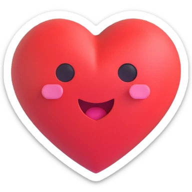 heart emoji, 3D style sticker