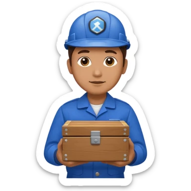 railway engineer carrying a box sticker