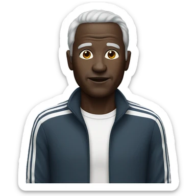 older dark skinned man in a track suit sticker