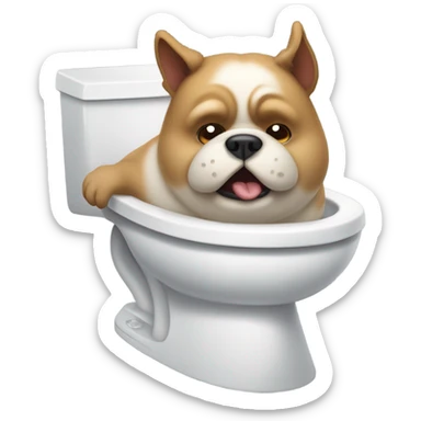 fat dog stuck in toilet sticker