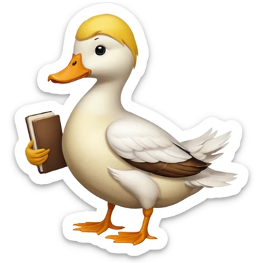 duck with book sticker