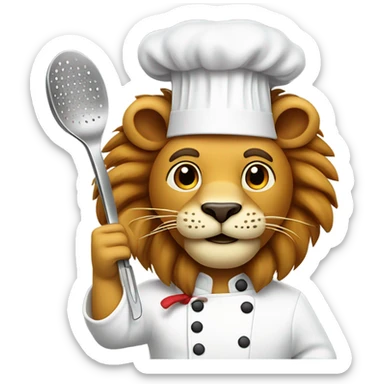 Lion chef sticker