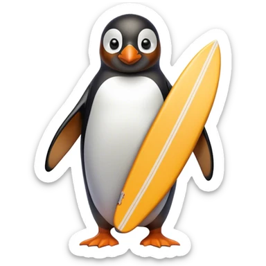surf's up penguin big z sticker