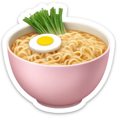 Ramen in a light pink bowl sticker