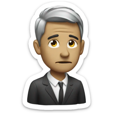 Man with debt in head sticker