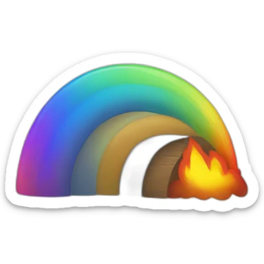 rainbow fire sticker