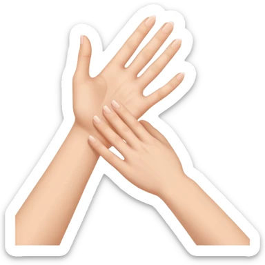 A hand holding other hand's wrist  sticker