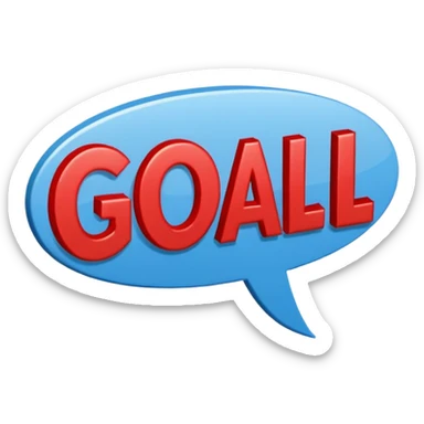 Word “Goal” sign comic style blue (#00A3E0) and red (#F9423A)  sticker