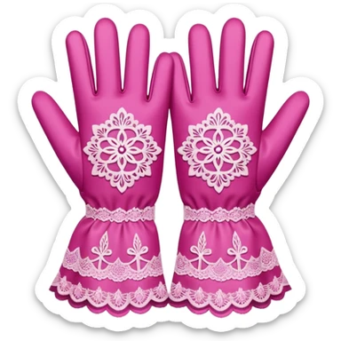 victorian gloves lace pattern pink sticker