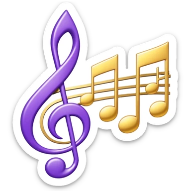 mystical object purple and gold music sticker