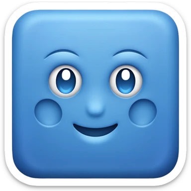 Make me a square and no faces os cute stuff all blue sticker