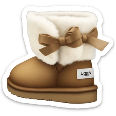ultra mini uggs with a white bow sticker