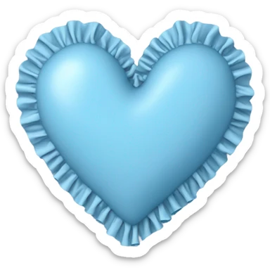Light blue ruffled heart sticker