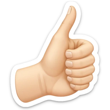 kciuk w górę z wystawionym dodatkowo palcem wskazującym  sticker