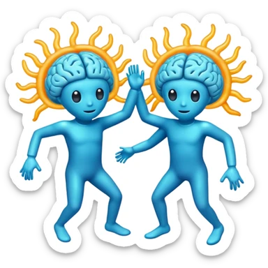 Last two brain cells dancing sticker