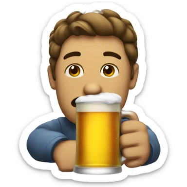 Drinking a cold beer  sticker