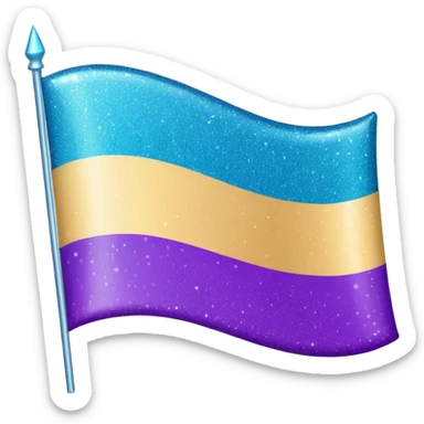 glitter cian and purple lgbtq sticker