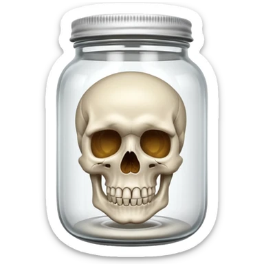 Skull in jar sticker