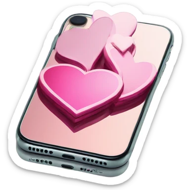 iPhone 11 with a mirrored case in the form of hearts sticker