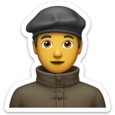 person wearing a turtleneck and beret sticker