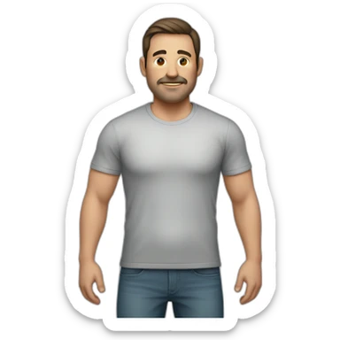 Men, cuerpo entero, Apple, 40 years old, 120 kilos, 1.90 m hight sticker