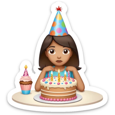 Maya lonely at her birthday party because nobody showed up sticker
