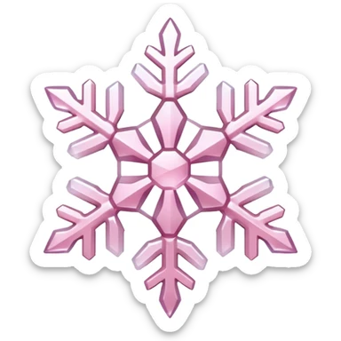 pale pink snow flake 3d bold icy translucent texture sticker